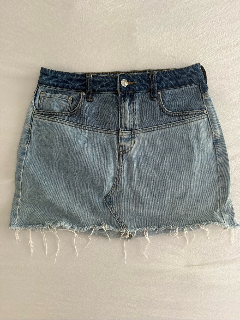 PacSun Two-Tone Blue Denim Mini Skirt